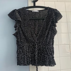 Zara Polka-dot Textured Top